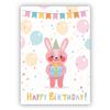 Kartenkaufrausch Colorful Birthday Card with Bunny, Gift and Balloons view 1
