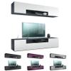 Vladon Mogan Wall Unit, Matte Black/Sawn Oak – Modern Wall Unit with 2 TV Boards (181 x 147 x 35 cm) view 4