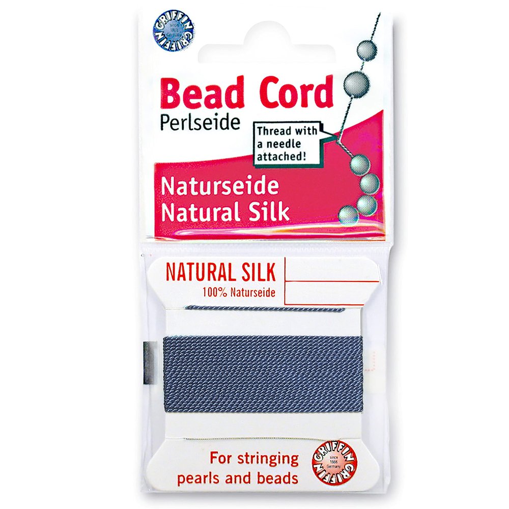 Griffin Bead Cord 100% Natural Silk #2 Medium Blue