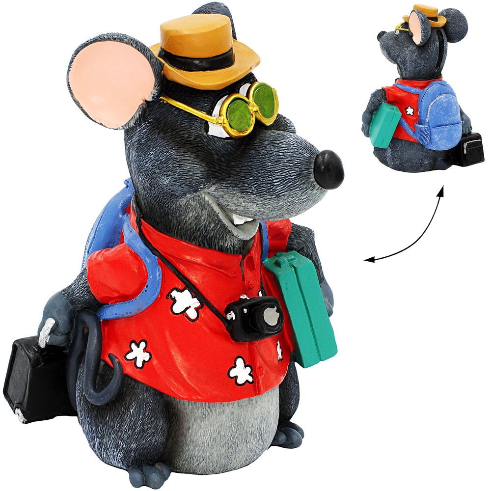 Large Mouse Tourist Money Bank with Suitcase, Backpack and Bag