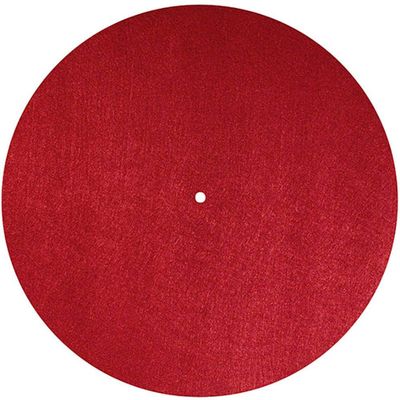 Dynavox PM2 Turntable Mat for Record Players, Anti-Static Felt, 30 cm, Red