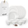 vivo by Villeroy & Boch Group Basic White 18-Piece Coffee Service Set, White, for 6, Premium Porcelain view 1