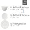 vivo by Villeroy & Boch Group Basic White 18-Piece Coffee Service Set, White, for 6, Premium Porcelain view 3