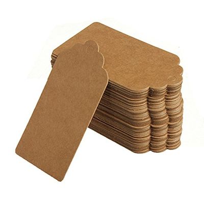 Inovey 100 Kraft Paper Gift Tags, Wedding Labels, Baking Tags, Blank Tags - Black
