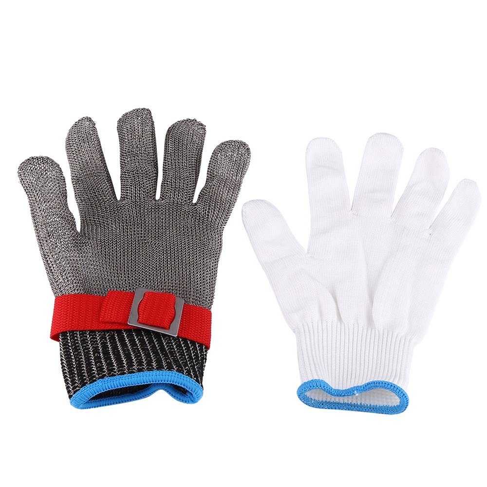 1-Piece Cut-Resistant Stainless Steel SS304 Butcher/Oven Glove, Large