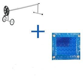 International Pool Protection Thermal Cover Set, 400-Micron GeoBubble, Reinforced Perimeter, 10 x 4.5 m, with 81 mm Telescopic Reel