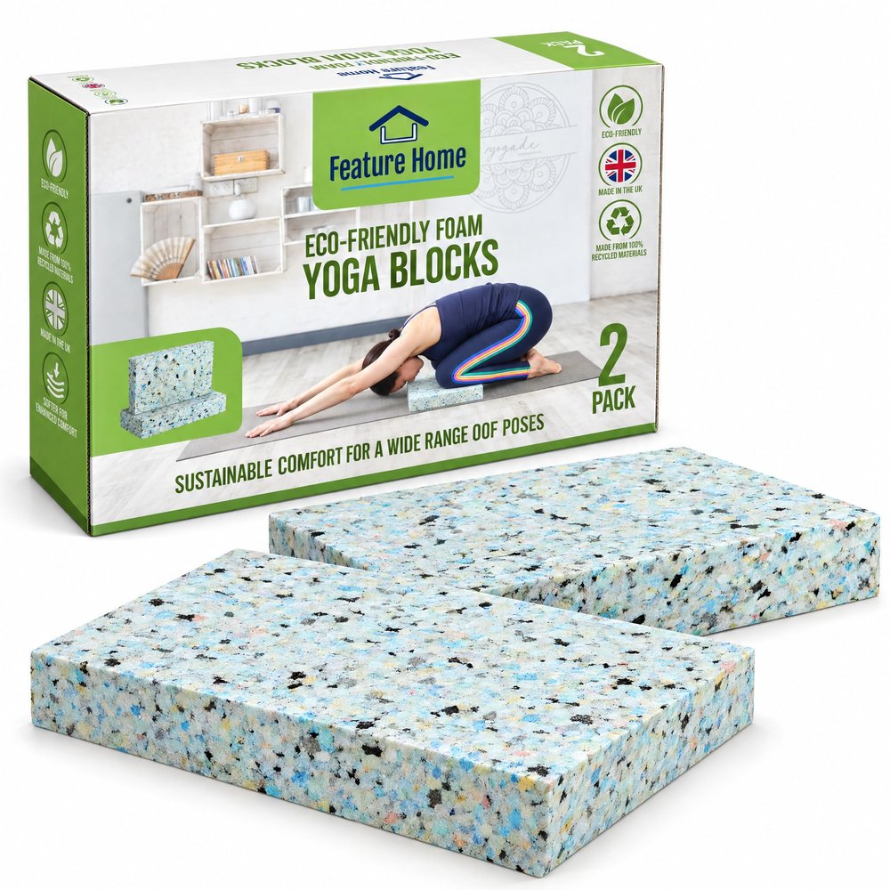 Eco-Friendly Foam Yoga Blocks, 2-Pack, 30 x 20 x 5 cm