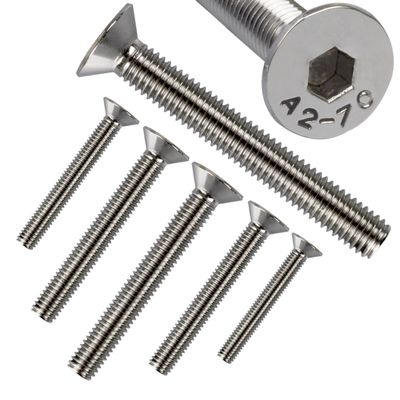 Stahlia M8 x 45 mm Stainless Steel Countersunk Screws, 10-Pack, Hex Socket, Full Thread, DIN 7991