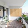 Wallario Outdoor Poster for Garden or Balcony, Light Wood Panels, Approx. 120 x 180 cm view 3