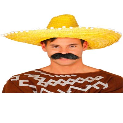 Guirca Giant Straw Sombrero for Adults, Mexican Hat, Yellow, Approx. 51 cm