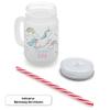 printplanet Personalized Handled Drinking Glass with Straw, Elisa, Flying Unicorn view 3