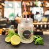 printplanet Personalized Handle Glass with Straw – Annette, Tropical Design view 2