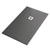 Black Marble-Resin Shower Tray with Stone and Concrete Effect PLUS - Messe view 1