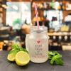 printplanet Personalized Keep Calm Handled Glass with Lid and Reusable Straw view 2
