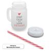 printplanet Personalized Keep Calm Handled Glass with Lid and Reusable Straw view 3