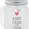 printplanet Personalized Keep Calm Handled Glass with Lid and Reusable Straw view 4