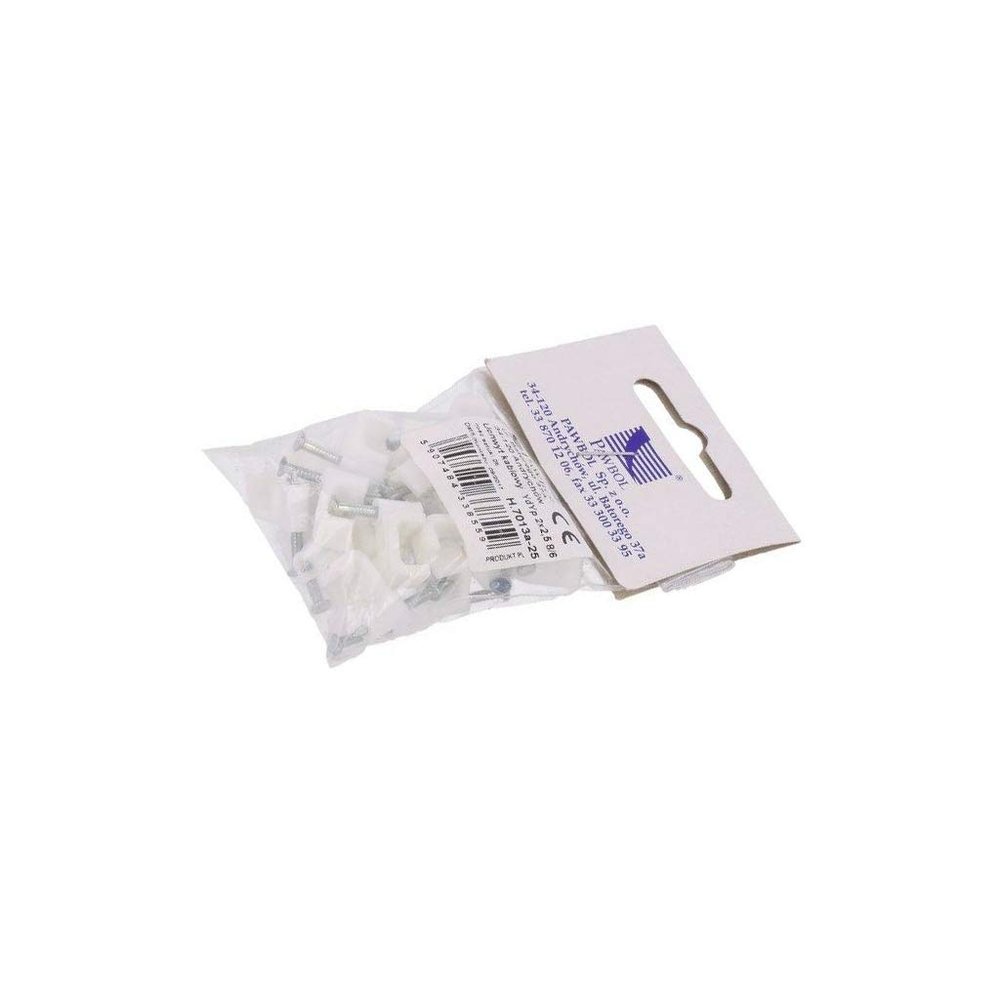 H.7013A-25 White Cable Holder for YDYp 2x2.5 Flat Cable, 25 pcs., PAW