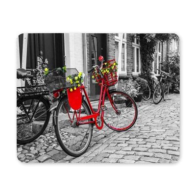 YENDOSTEEN Gaming Mouse Pad – Old Red Bicycle on Cobblestone Streets