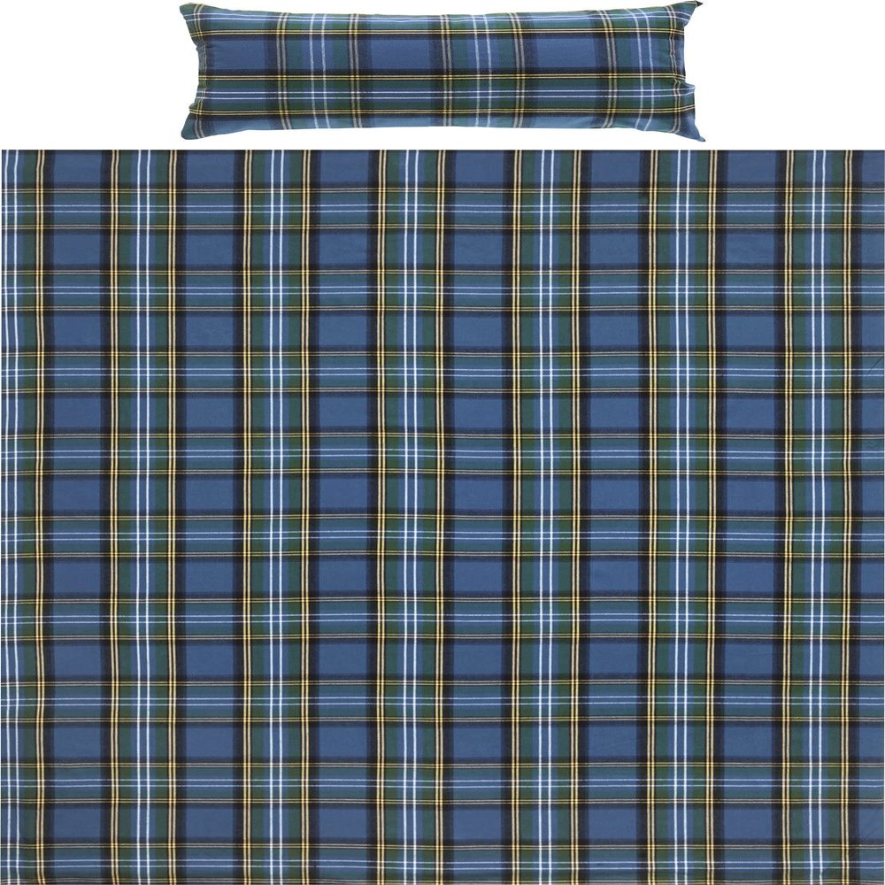 Erwin Müller Warm Flannel Bedding Set, Blue-Green, 40x80 cm / 155x200 cm