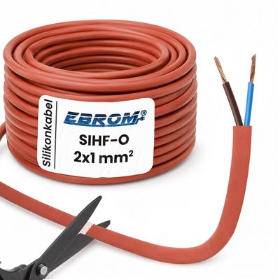 EBROM SIHF-O Silicone Sauna Cable, 2 x 1.0 mm², 26 m