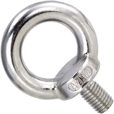 OPIOL QUALITY M10 Eye Bolts, Similar to DIN 580, Cast and Polished Stainless Steel A2/V2A, 2-Pack