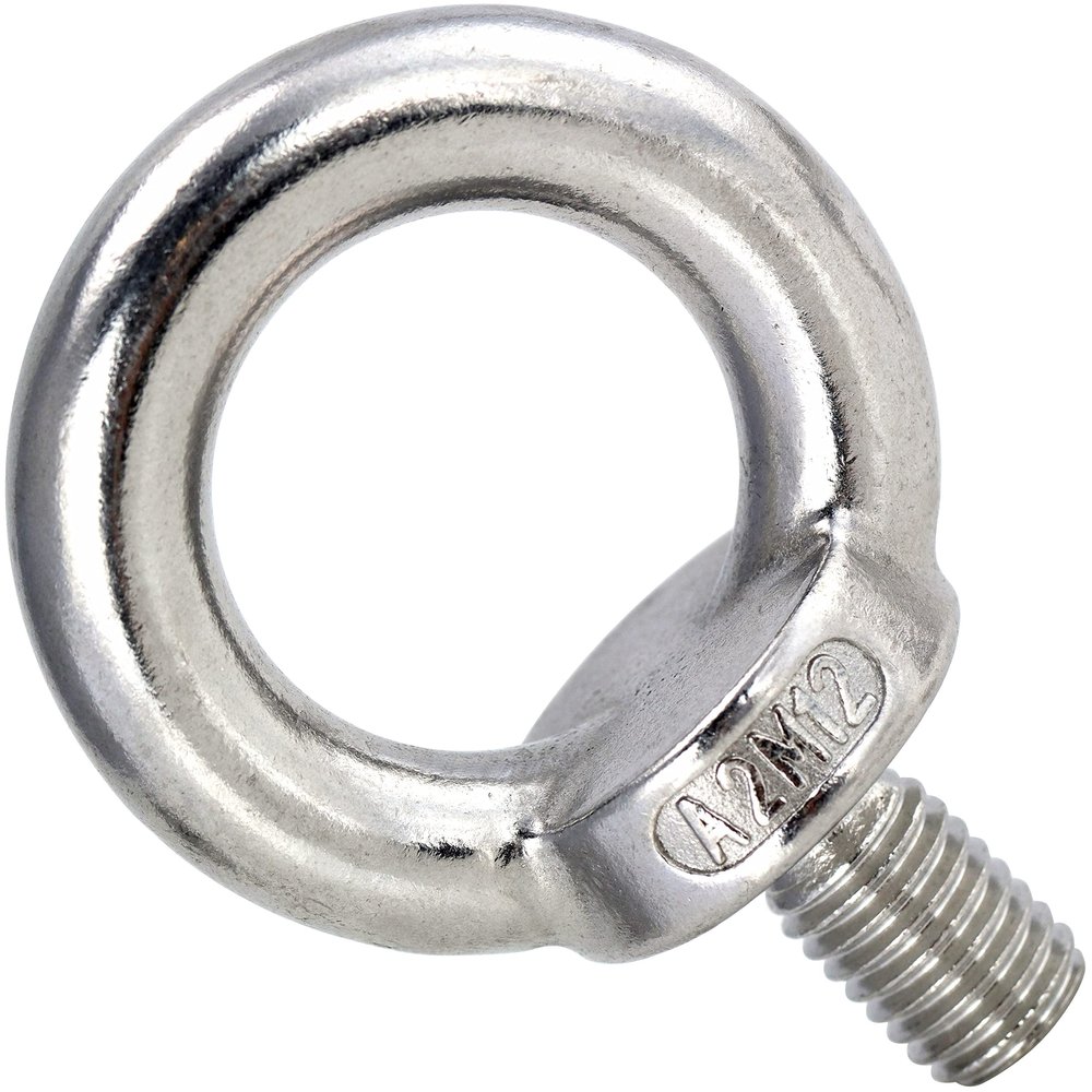 OPIOL QUALITY M10 Eye Bolts, Similar to DIN 580, Cast and Polished Stainless Steel A2/V2A, 2-Pack