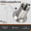 OPIOL QUALITY M5x15 Sleeve Nuts, Countersunk Head, Hex Socket, Stainless Steel A1/VA, 2-Pack view 2