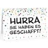 Extra-Large A4 Congratulations Card for Passing an Exam, Colorful Confetti Design, Formal, with Envelope view 1
