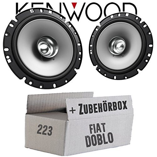 Kenwood KFC-S1756 16.5 cm Coaxial Car Speakers for Fiat Doblo 223 Front Doors