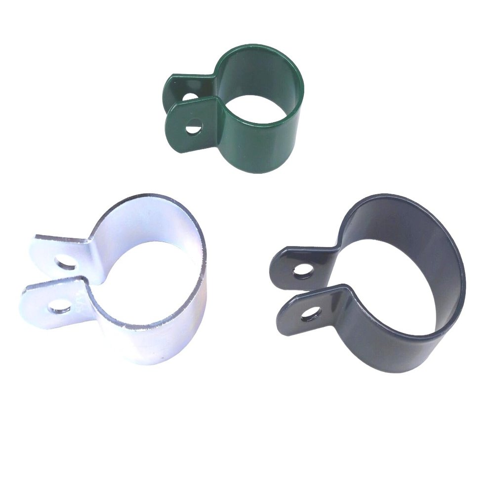 6 End Clamps, 48 mm, for Fence Braces/Posts, Galvanized