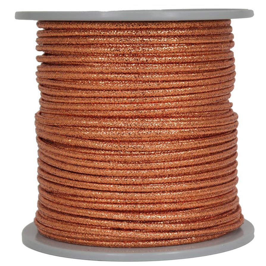 Gepotex Decorative Cord, 100 m, 4.5 mm, Copper Glitter