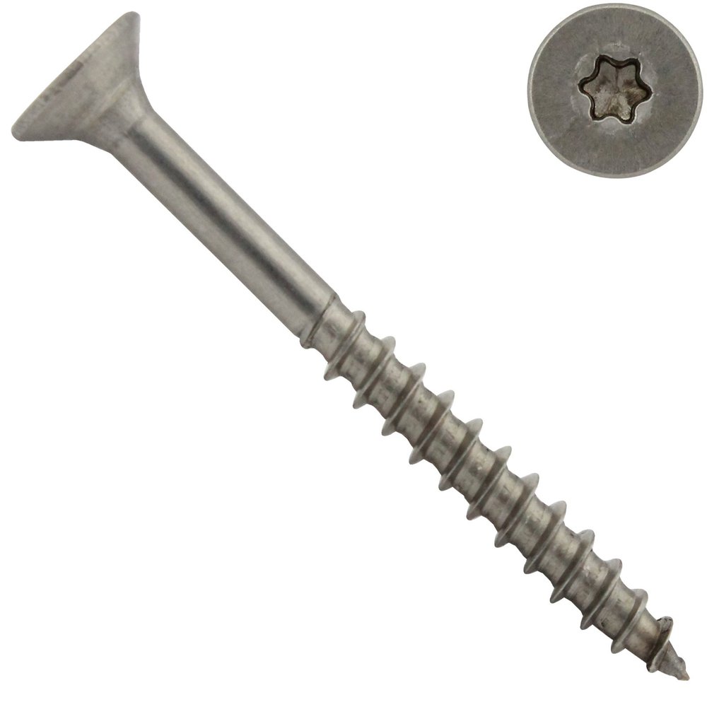 Countersunk TX Chipboard Screws, 3 x 40 mm, 10 pcs, Partial Thread, A2 Stainless Steel