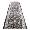 TAPISO Dubai Runner Rug, Black/Cream, Classic Traditional Ornamental Floral Pattern, KOTEX, 70 x 1500 cm view 2