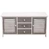 Rebecca Mobili TV Stand, 2 Doors, 3 Drawers, Wood, White and Gray, Vintage, Living Room/Entryway, 44 x 90 x 34 cm (H x L x W), Item RE6080 view 1