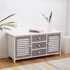 Rebecca Mobili TV Stand, 2 Doors, 3 Drawers, Wood, White and Gray, Vintage, Living Room/Entryway, 44 x 90 x 34 cm (H x L x W), Item RE6080 view 2