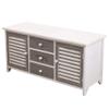 Rebecca Mobili TV Stand, 2 Doors, 3 Drawers, Wood, White and Gray, Vintage, Living Room/Entryway, 44 x 90 x 34 cm (H x L x W), Item RE6080 view 4