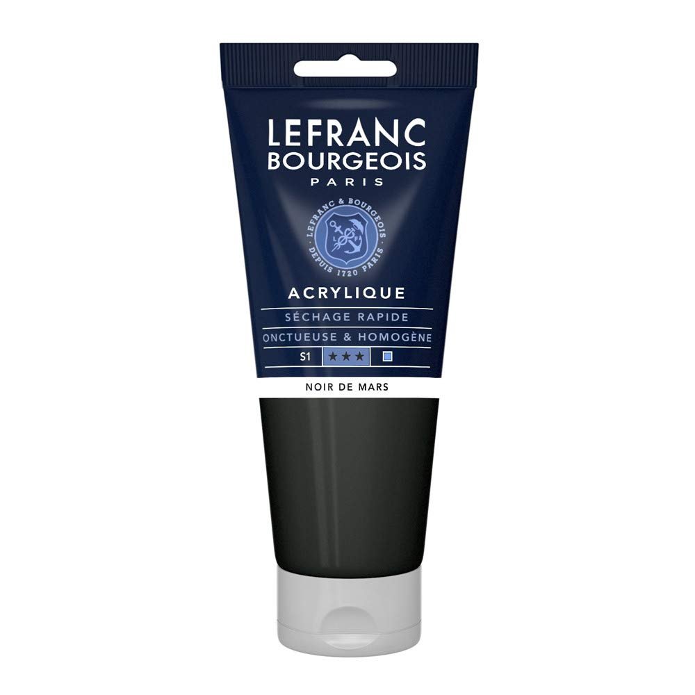 Lefranc Bourgeois 300385 Fine Acrylic Paint - Mars Black, 200 ml Tube