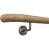 Maple Stair Handrail, 380 cm, with 5 Angled Stainless Steel Brackets and Wooden Curved End Piece view 2