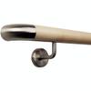 Maple Stair Railing Handrail, Angled Stainless Steel Brackets, 160 cm, 3 Brackets view 2