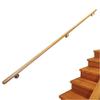 Maple Stair Railing Handrail, Angled Stainless Steel Brackets, 160 cm, 3 Brackets view 3