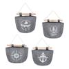 LegendTech 4-Piece Hanging Storage Organizer, Cotton Bags, Gray, 8.5 × 7 in view 3