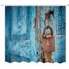 A.Monamour Rustic Blue Wood Texture Shower Curtain 180 x 200 cm view 1