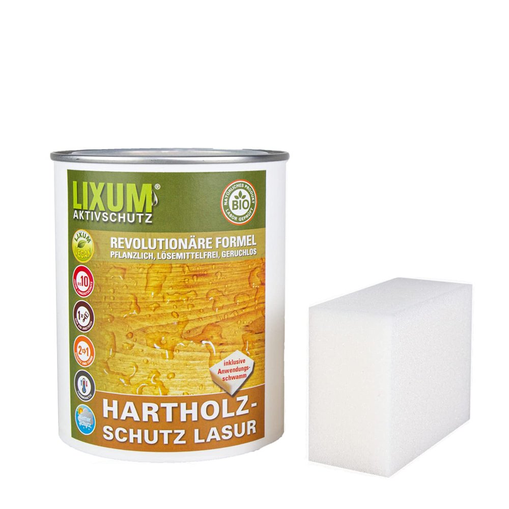 LIXUM 100% Organic Natural Hardwood Wood Stain & Protection, Elm, Brown 0.30, 335 ml (approx. 10 m²)