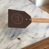 OUTSET 17.5" Brown Acacia Wood and Leather Fly Swatter view 4