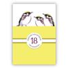 Set of 16 Sunny 18th Birthday Cards with Yellow Birds view 1