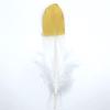 Natural Goose Feathers, Approx. 15–20 cm, 10 Pieces, White/Gold-Colored view 1