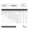 OPIOL QUALITY Countersunk Wood Screws, POZI Z Cross-Recess, 5 x 90 mm, A2 Stainless Steel, Partial Thread, 30-Pack view 3