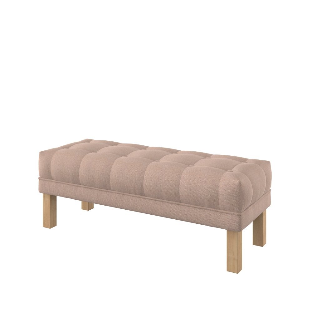 Furninero 120 cm Tufted Upholstered Bench, Nordic Beige Fabric