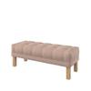 Furninero 120 cm Tufted Upholstered Bench, Nordic Beige Fabric view 1