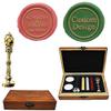 Custom Name, Date, Heart Monogram Wax Seal Stamp Set view 1